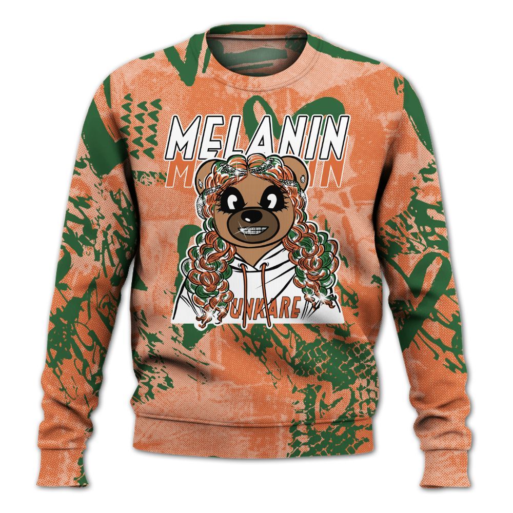 Sweatshirt To Match Low Miami 5s - Pigments Bear Heart Grunge All Over Print