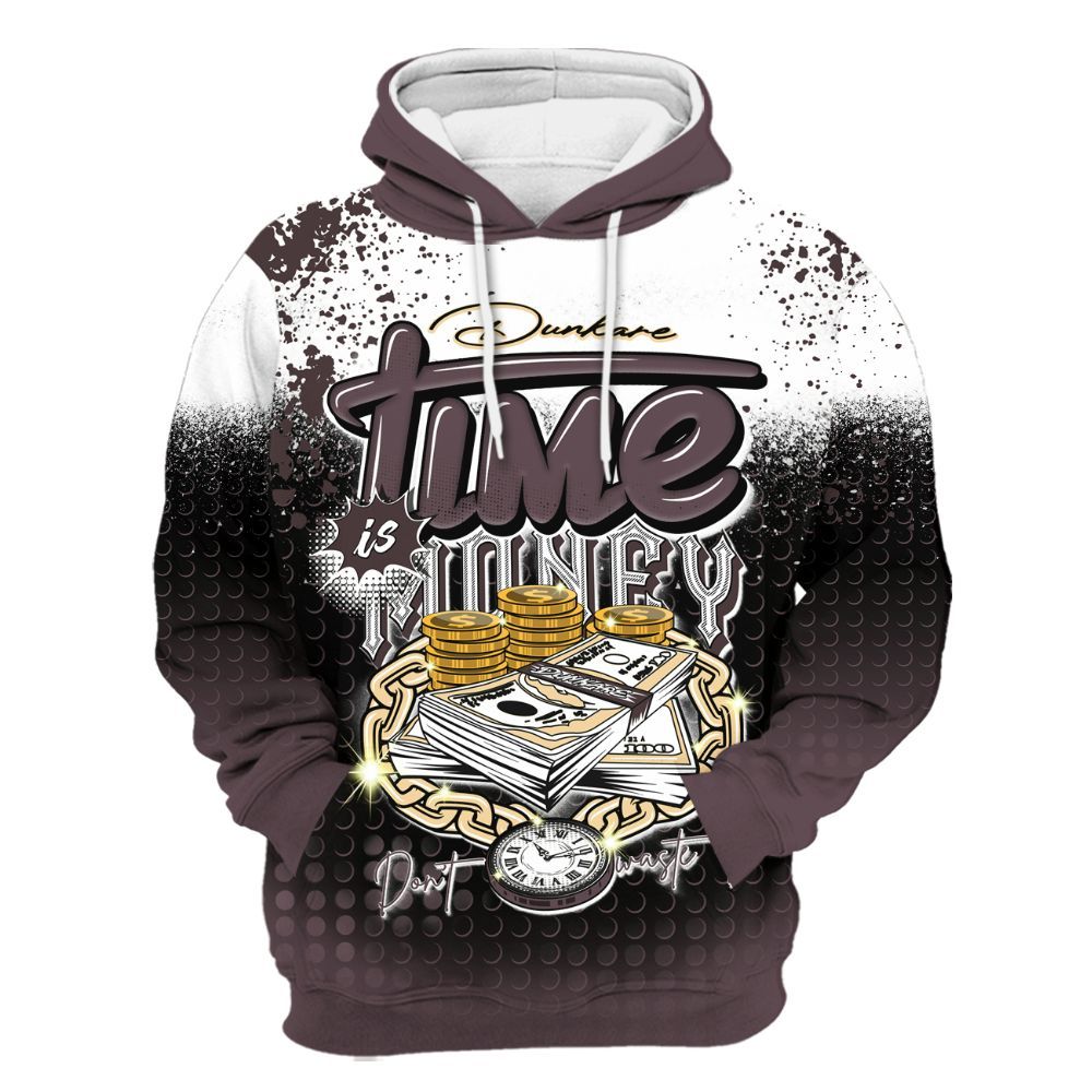 Hoodie To Match AMM Black 3s - Halftone Time Is Money All Over Print