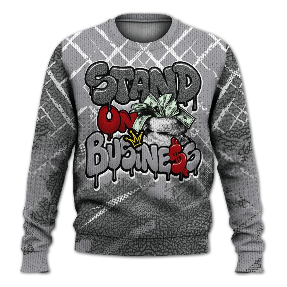 Knitted Sweater To Match Cement Grey 3s - Halftone Stand Business Dripping