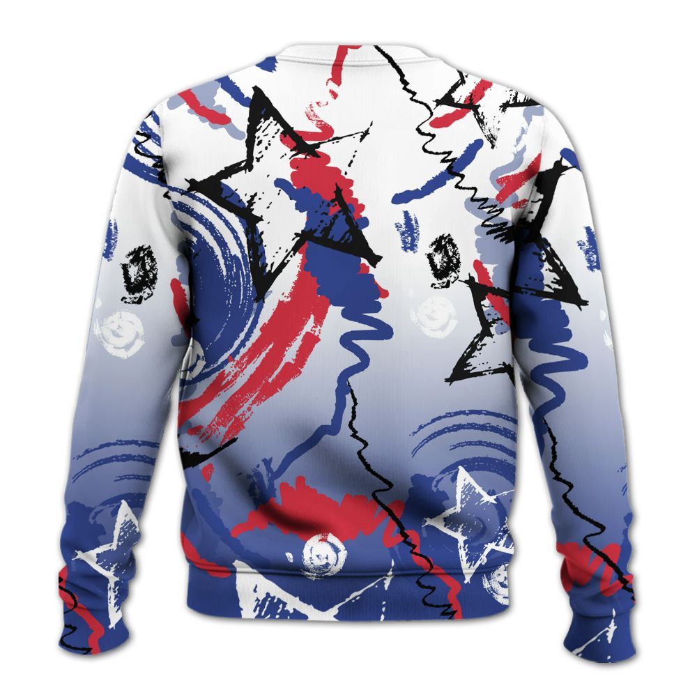 Sweatshirt To Match Air Griffey Max USA Red White Blue 1s - Grind Shine Later Drip All Over Print