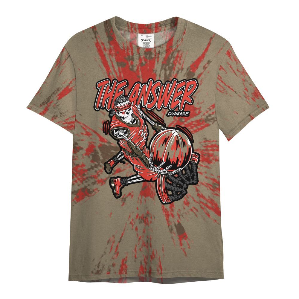 Shirt To Match Olive 9s - The Answer Skeleton Luxury All Over Print