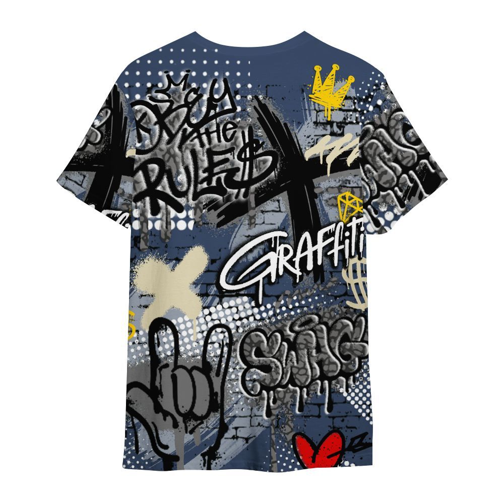 Shirt To Match Diffused Blue 3s - True It Real Graffiti Streetwear All Over Print