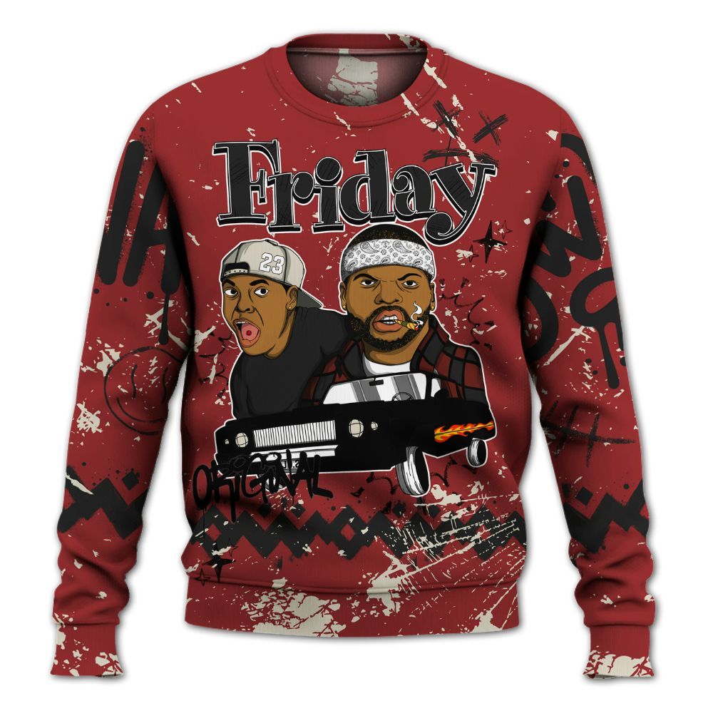 Sweatshirt To Match High 85 Bred 1s - Friday Sneaker Crayon All Over Print