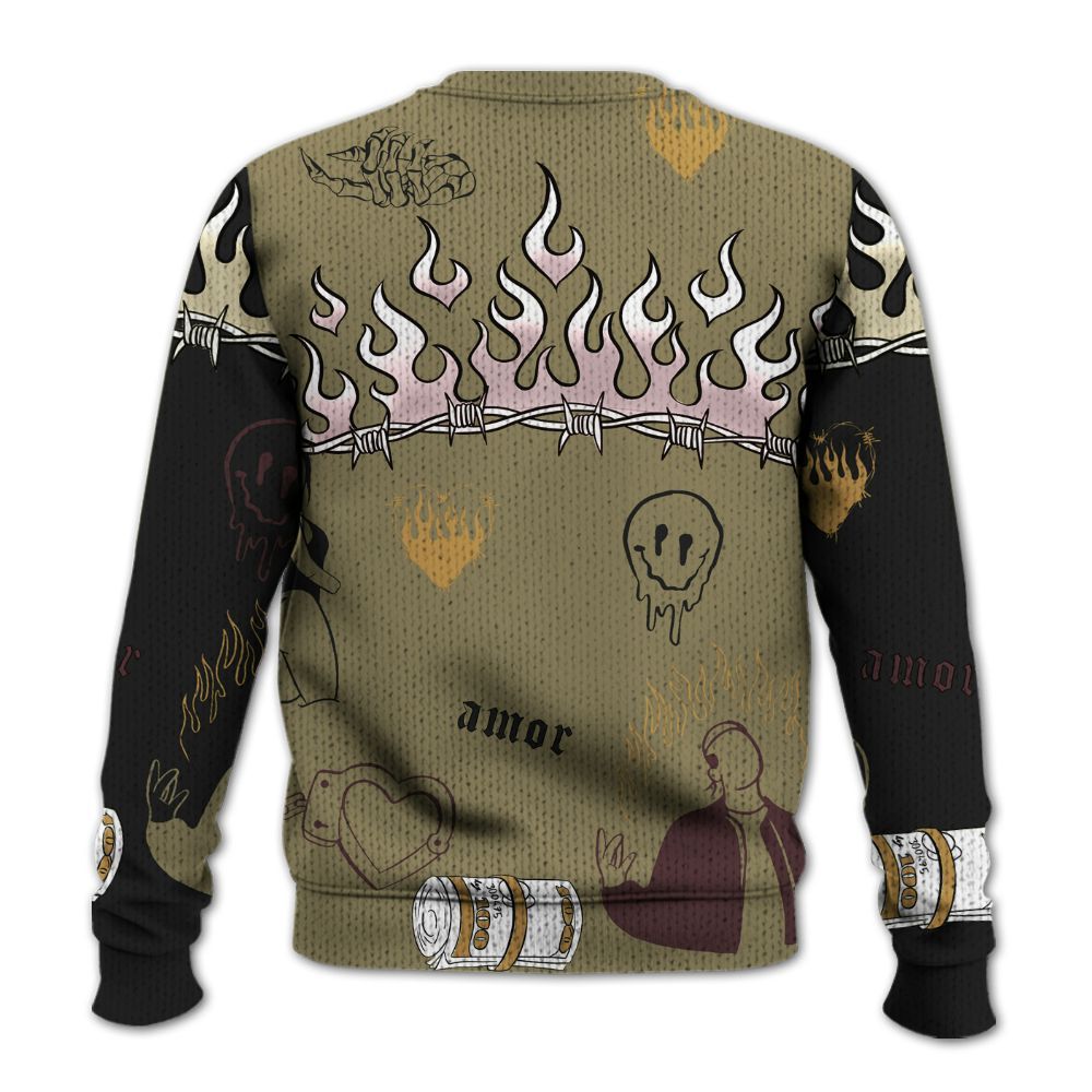 Knitted Sweater To Match Black Olive 7s - Snake Trust No One