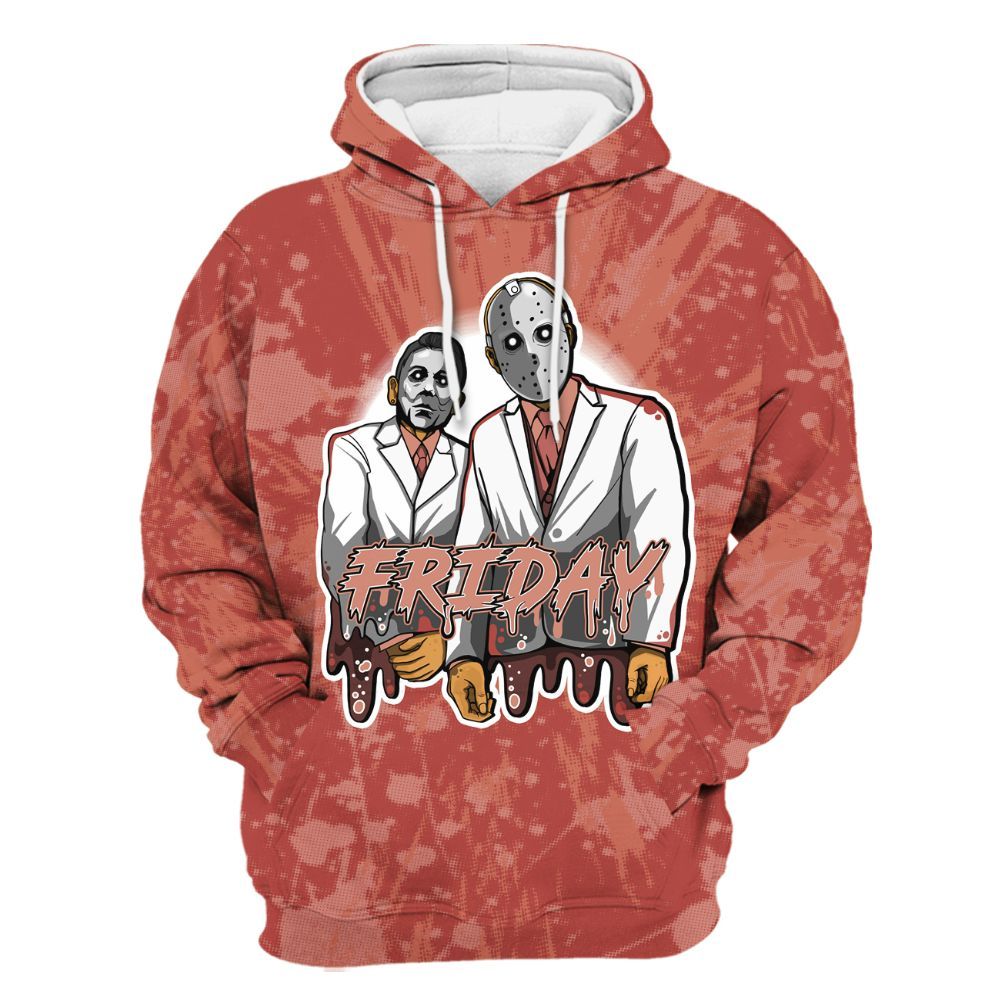 Hoodie To Match Dune Red 13s - Friday Halloween Graphic Luxury All Over Print