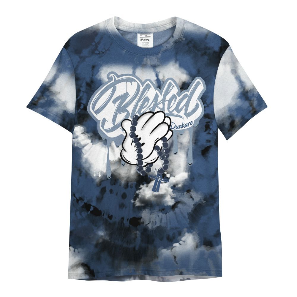 Shirt To Match Midnight Navy 4s - God Blessed Tie Dye All Over Print