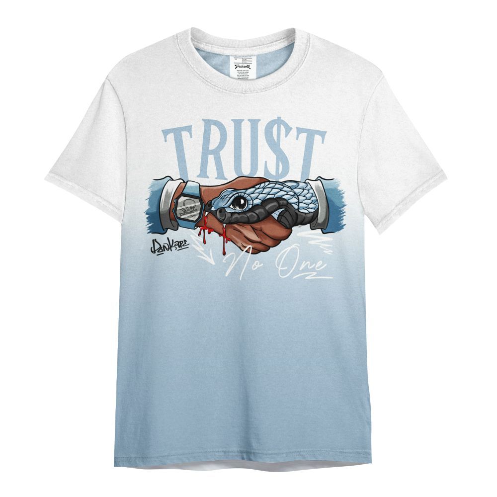Shirt To Match Mid Ice Blue 1s - Snake Trust No One Drip All Over Print