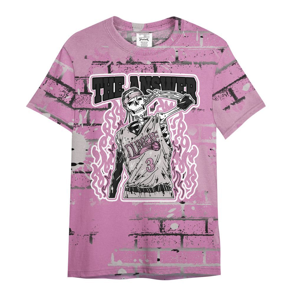 Shirt To Match Neutral Grey Black White Orchid 4s - Allen Answer Skeleton Brick All Over Print