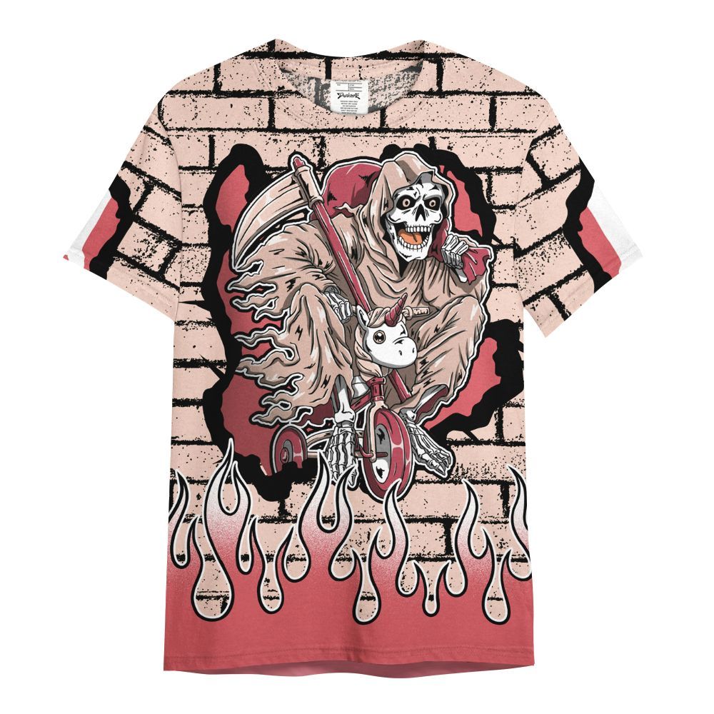 Shirt To Match Washed Coral 2s Shirt - Self Make Skeleton Crashed All Over Print