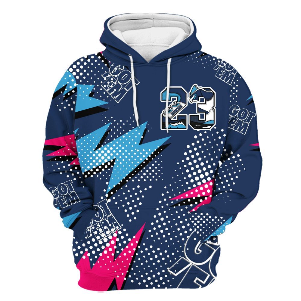 Hoodie To Match Air Max 180 University Blue - Custom Name Number 23 5s All Over Print