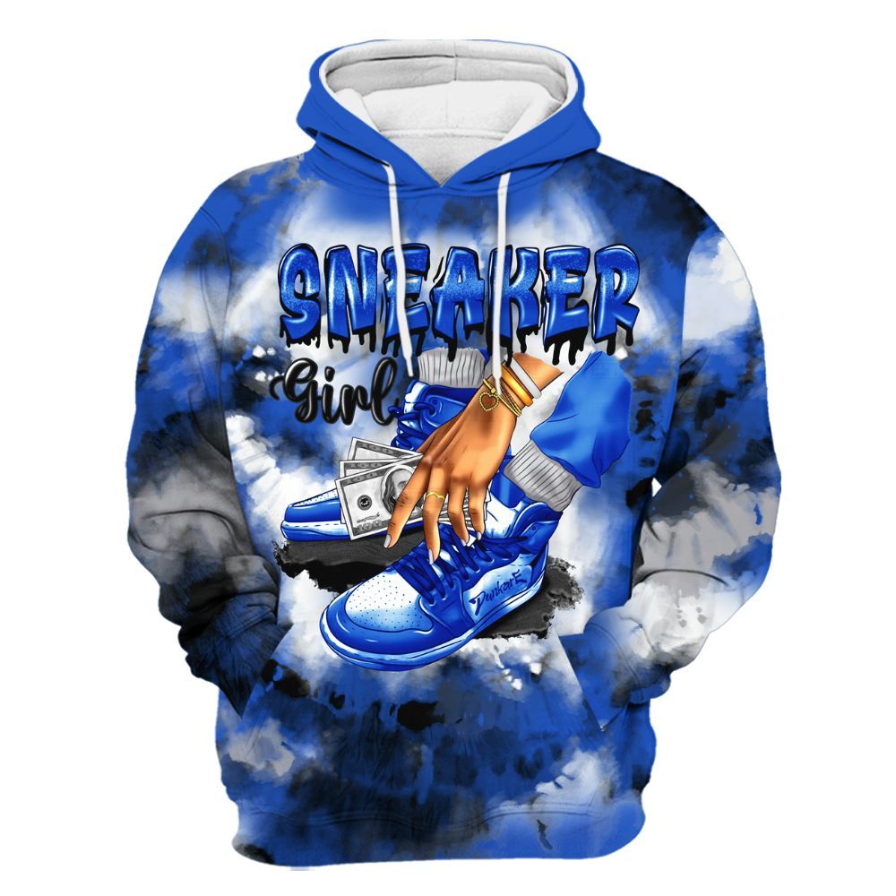 Hoodie To Match Retro Stealth 5s - SNEAKER Girl Money Drip Tie Dye All Over Print