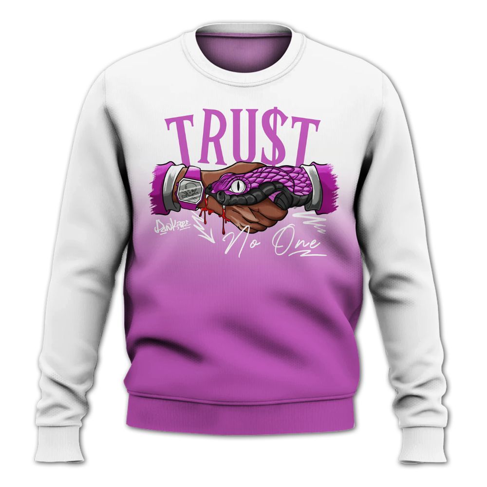 Sweatshirt To Match Hyper Violet 4s - Snake Trust No One Drip All Over Print