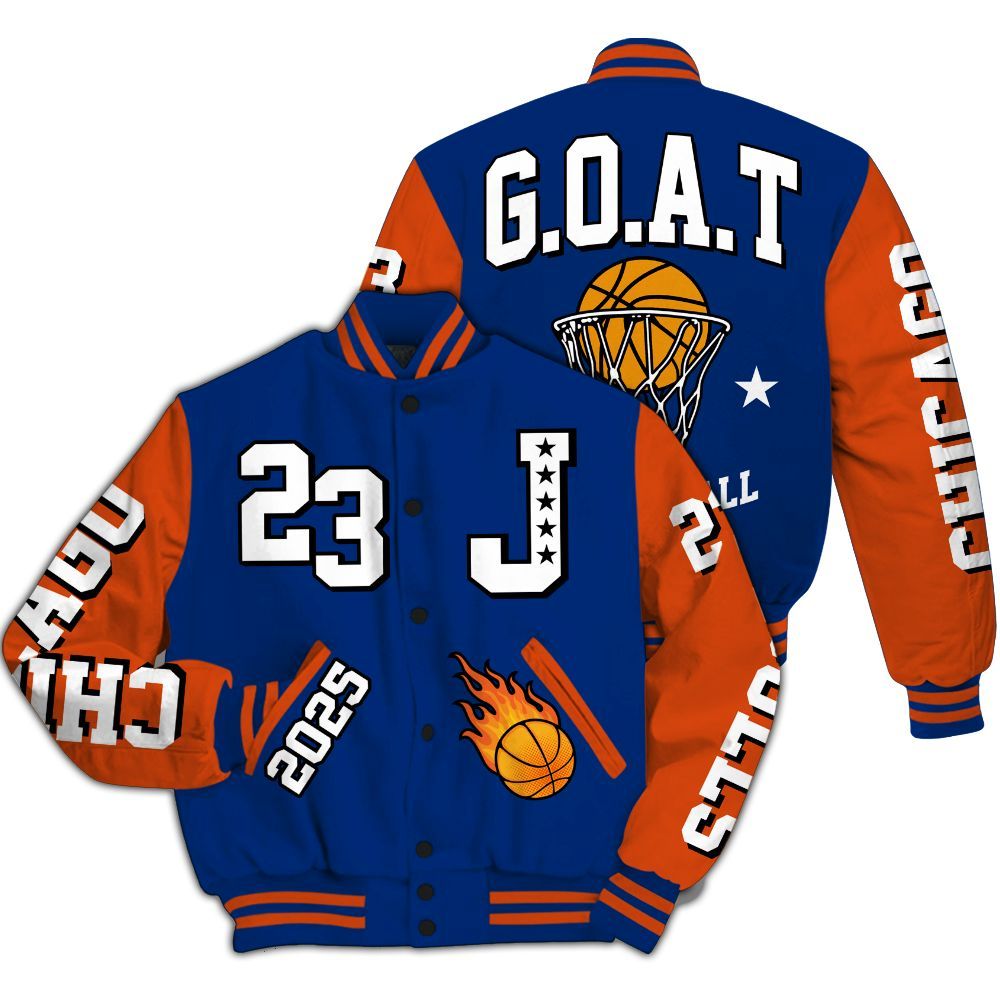 Varsity Jacket To Match Mid Knicks 1s - Chicago 23 Basketball All Over Print