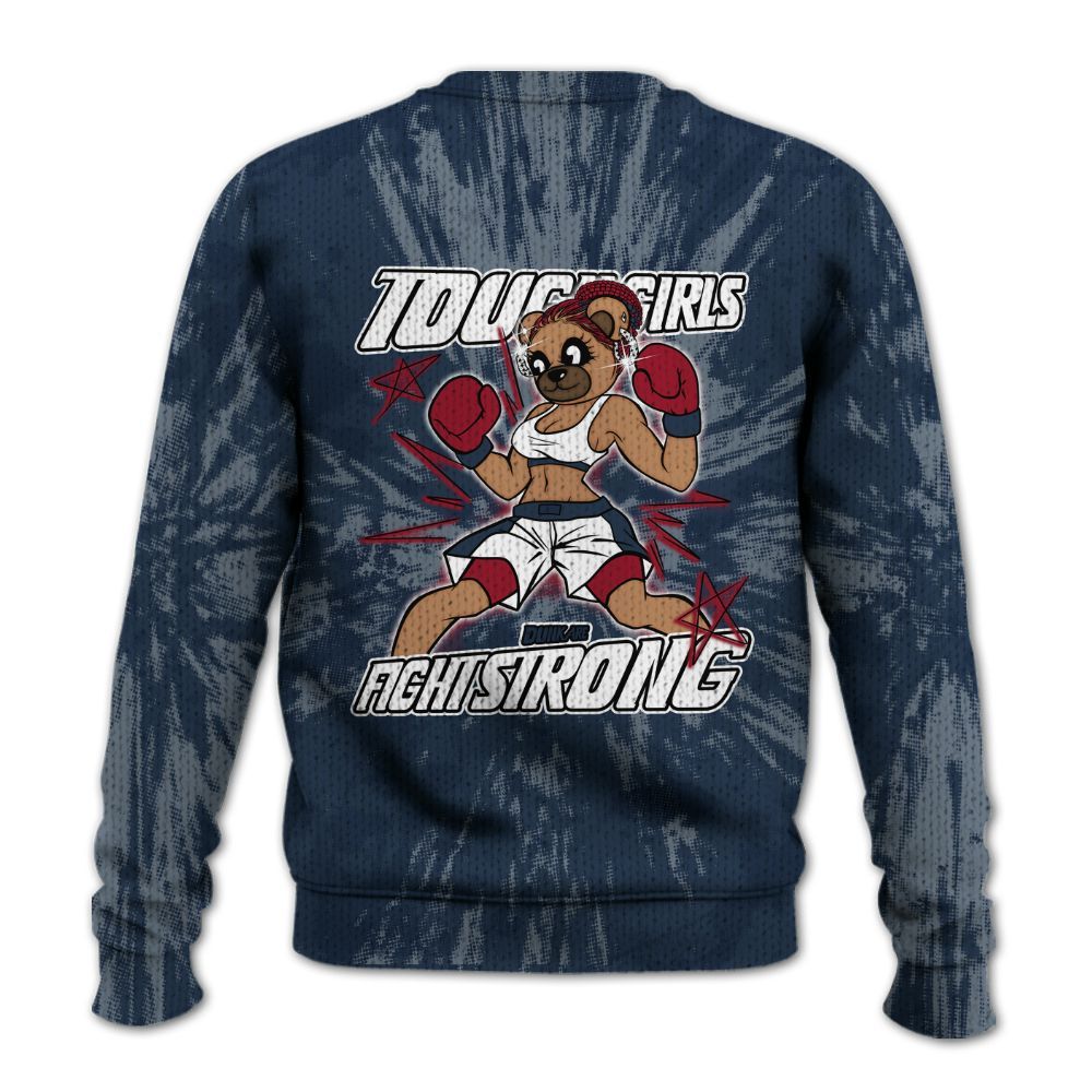 Knitted Sweater To Match White Midnight Navy 6s - Gritty Girls Bear Luxury