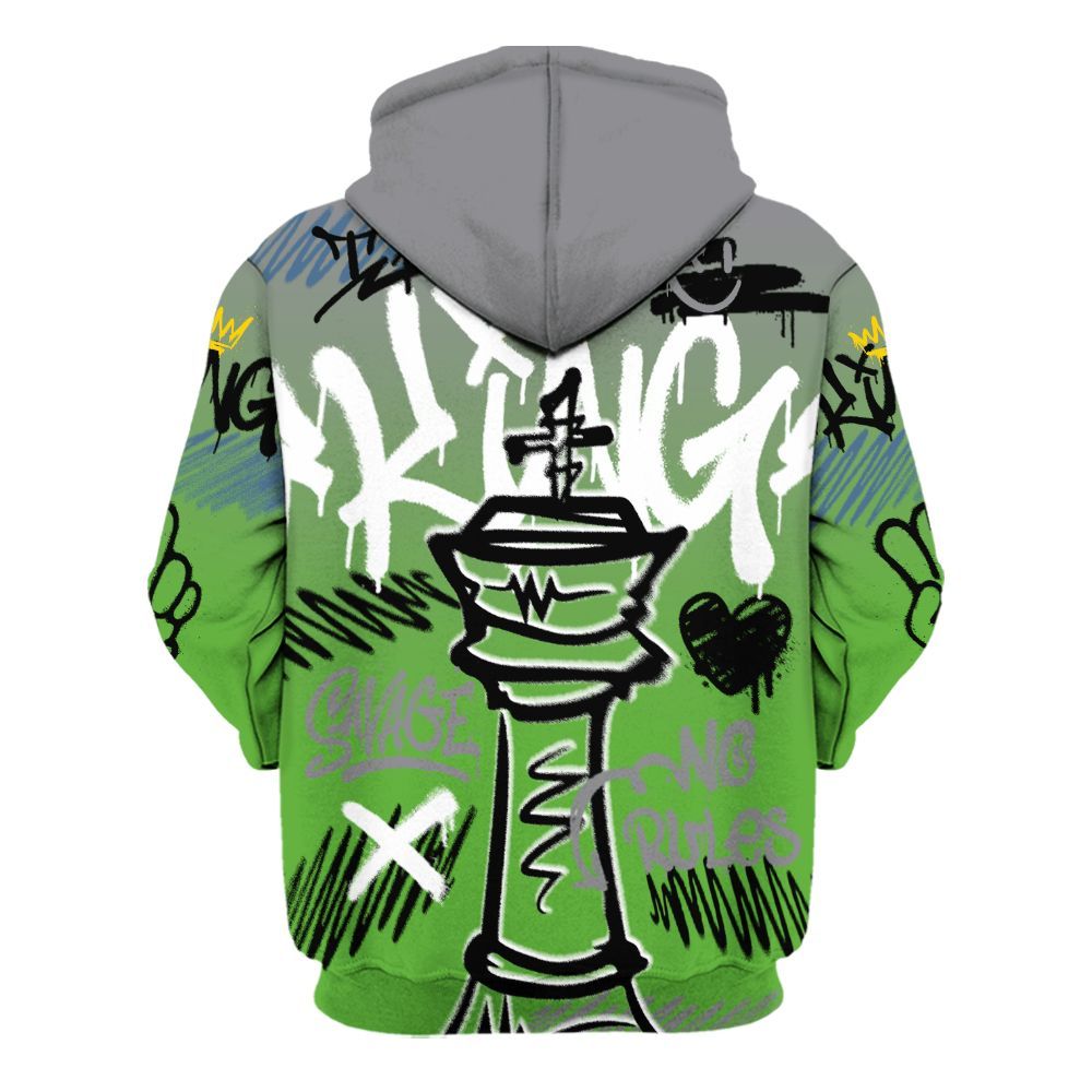 Hoodie To Match Retro Green Bean 5s - Street King Chess Streetwear All Over Print