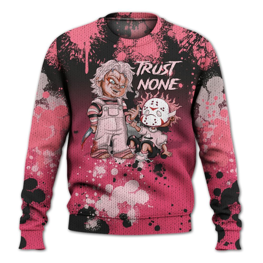 Knitted Sweater To Match A'One Hyper Pink - Trust No One Scary