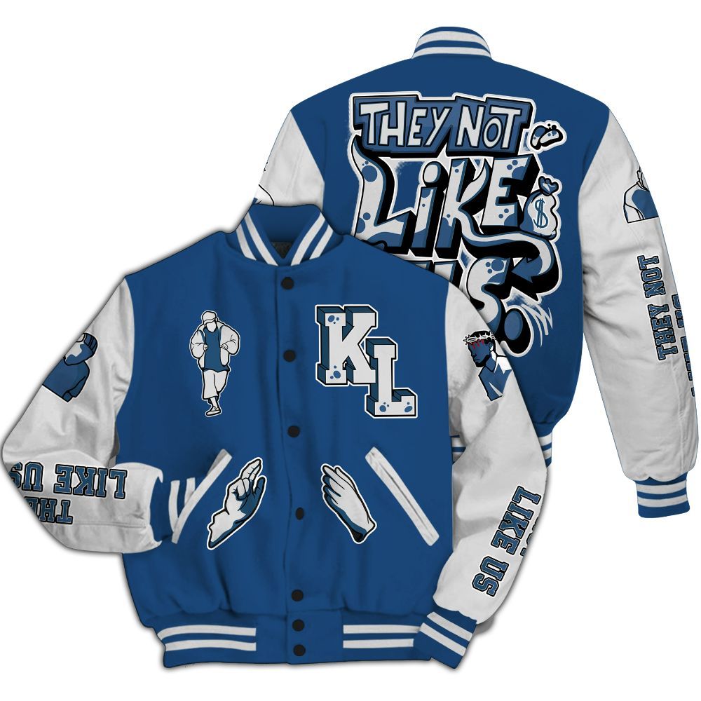 Varsity Jacket To Match High OG Midnight Navy 1s - Dislike Us Graphic All Over Print