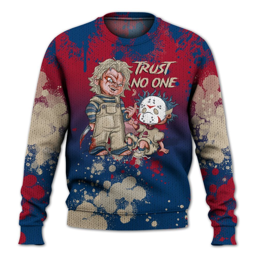 Sweater To Match Rare Air 4s - Trust No One Scary Graphic