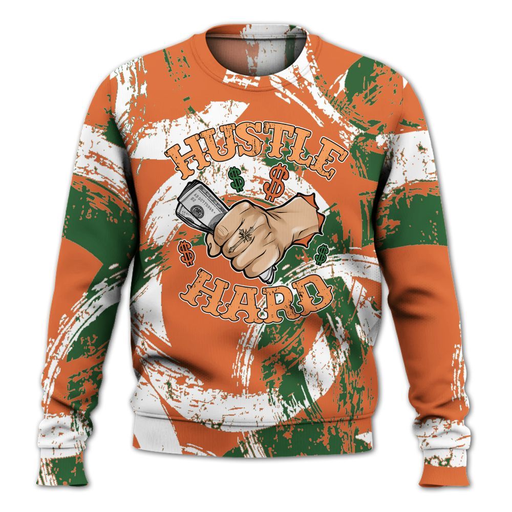 Sweatshirt To Match Low Miami 5s - Hustles Hard! Splash All Over Print