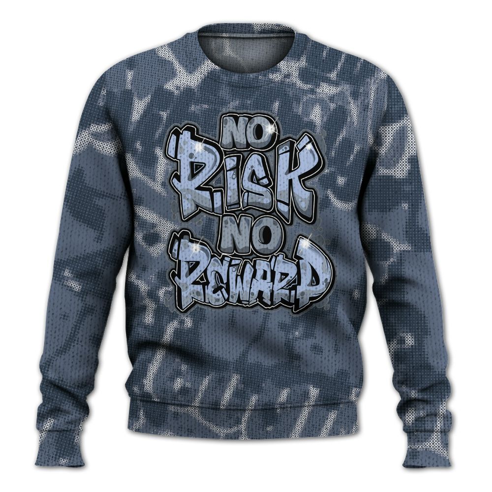 Knitted Sweater To Match Low Diffused Blue 11s - No Risks No Reward Street