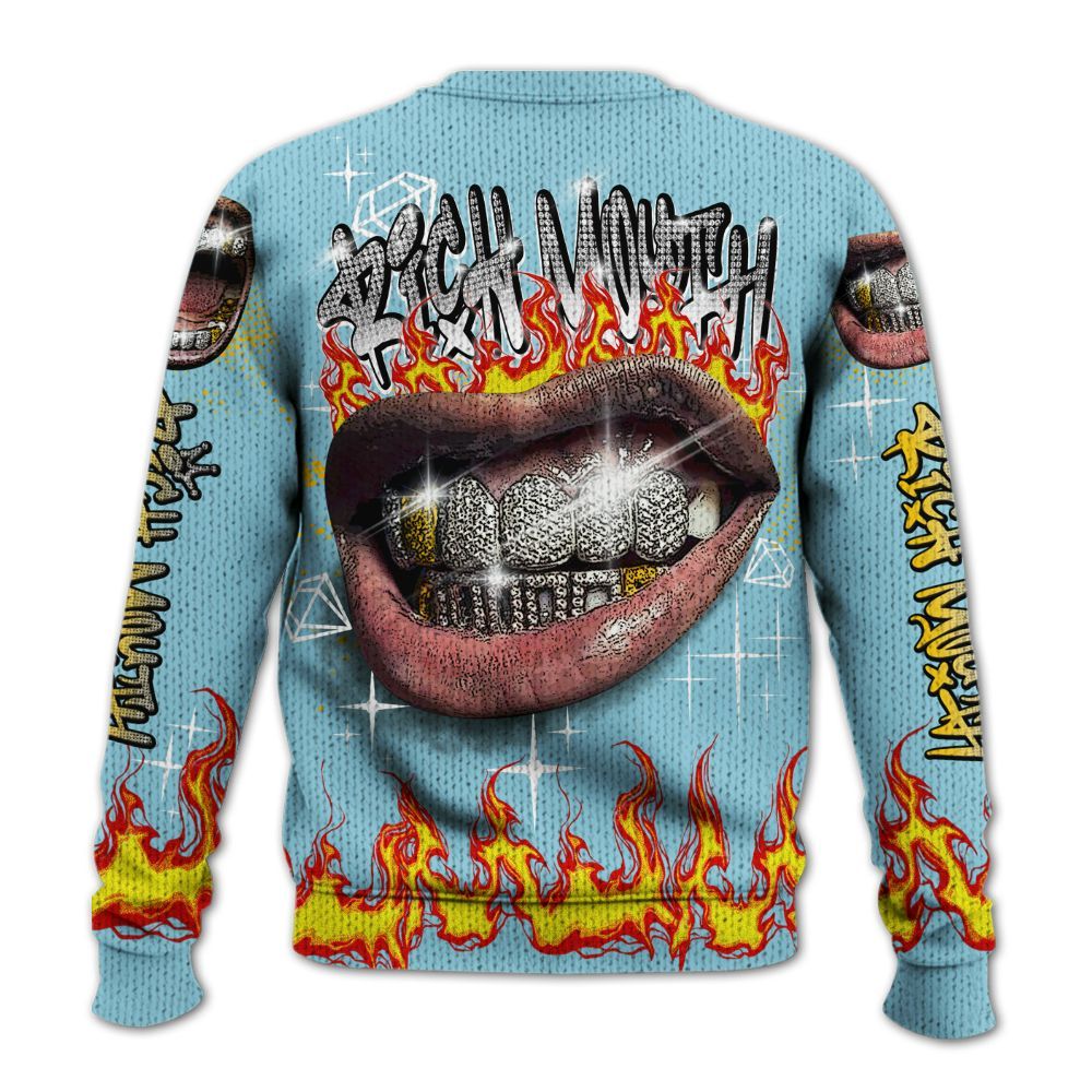 Knitted Sweater To Match Dunk High Homer Simpson - Rich Mouth Fire Rap Retro 90s