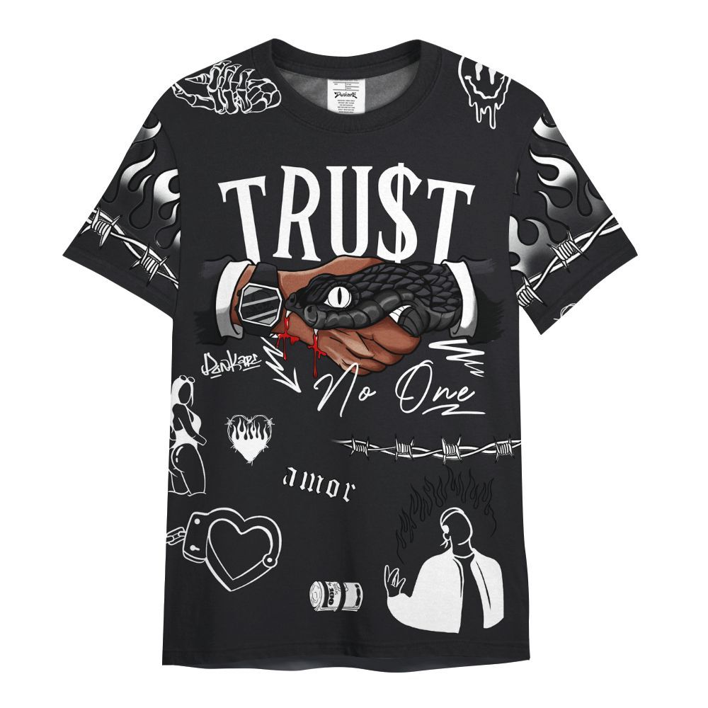 Shirt To Match White Thunder 4s - Snake Trust No One All Over Print