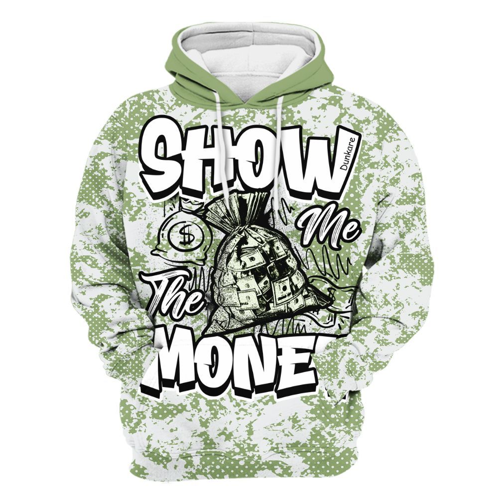 Hoodie To Match Oil Green 4s - Show Me The Money Retro All Over Print