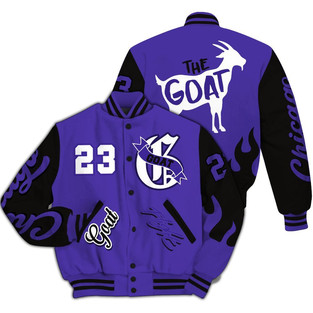 Varsity Jacket To Match Field Purple 12s - The G.O.A.T Flight Streetwear All Over Print
