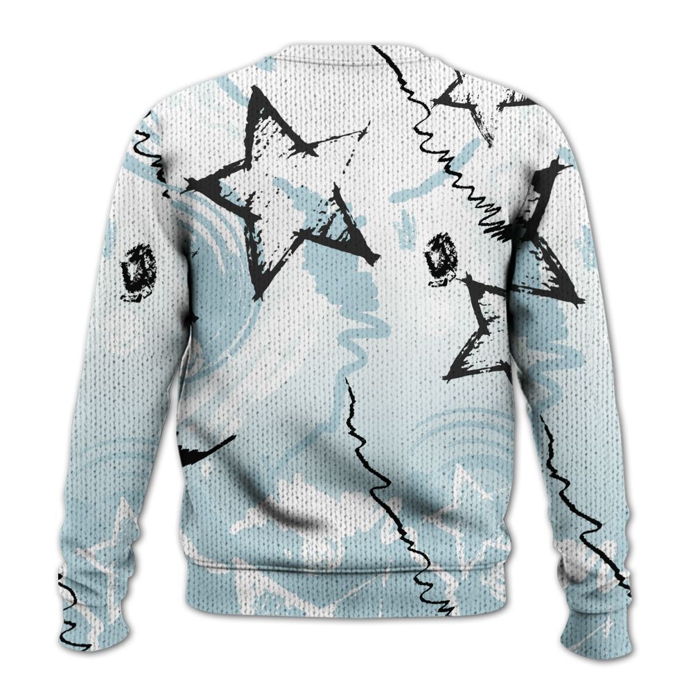 Knitted Sweater To Match Mid Ice Blue 1s - Grind Shine Later Drip