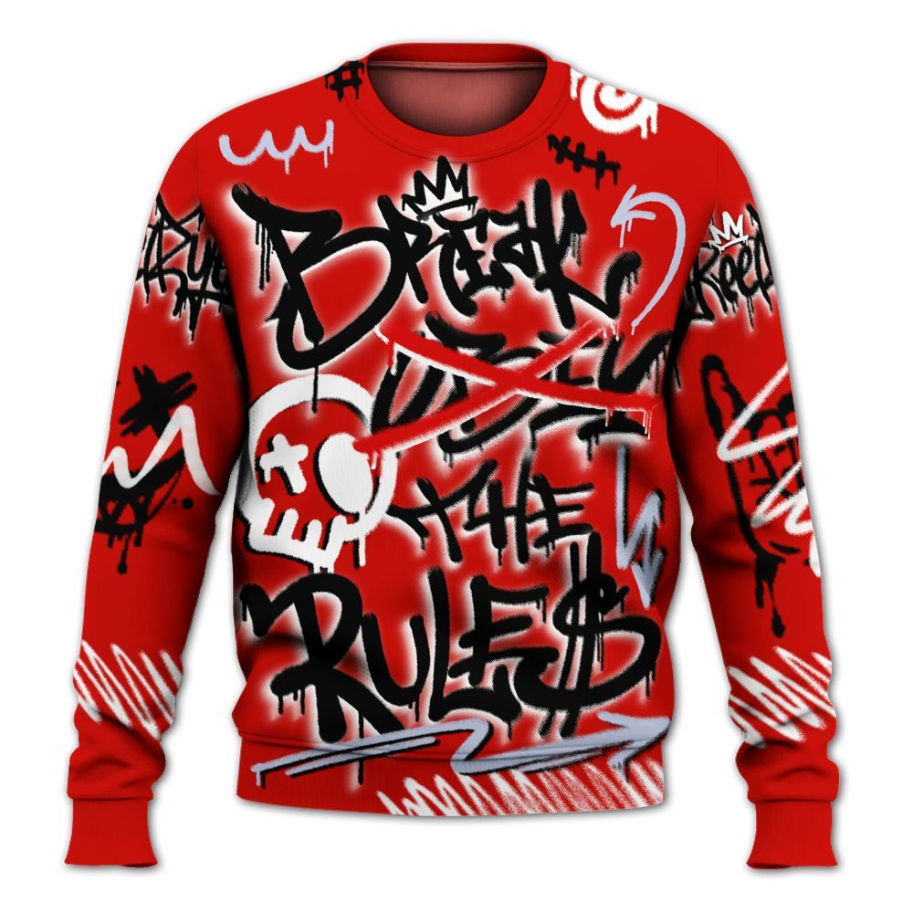 Sweatshirt To Match Fire Red 6s - Break Rules Streetwear All Over Print