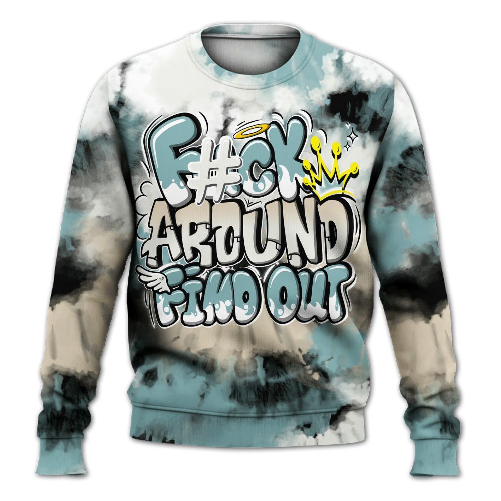Sweatshirt To Match Dunk Low Glacier Blue Pale Ivory - Tie Dye FK Around Find Out All Over Print
