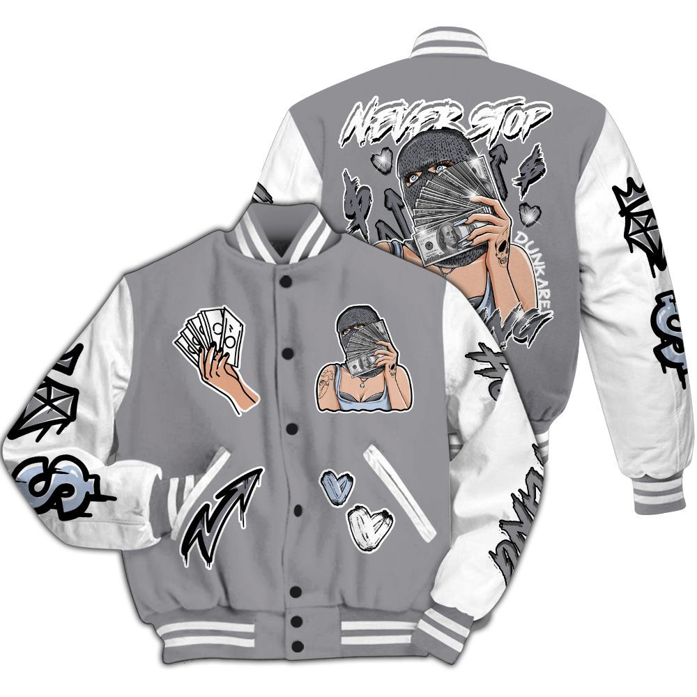 Varsity Jacket To Match Low Cement Grey 11s - Hustling Unique All Over Print