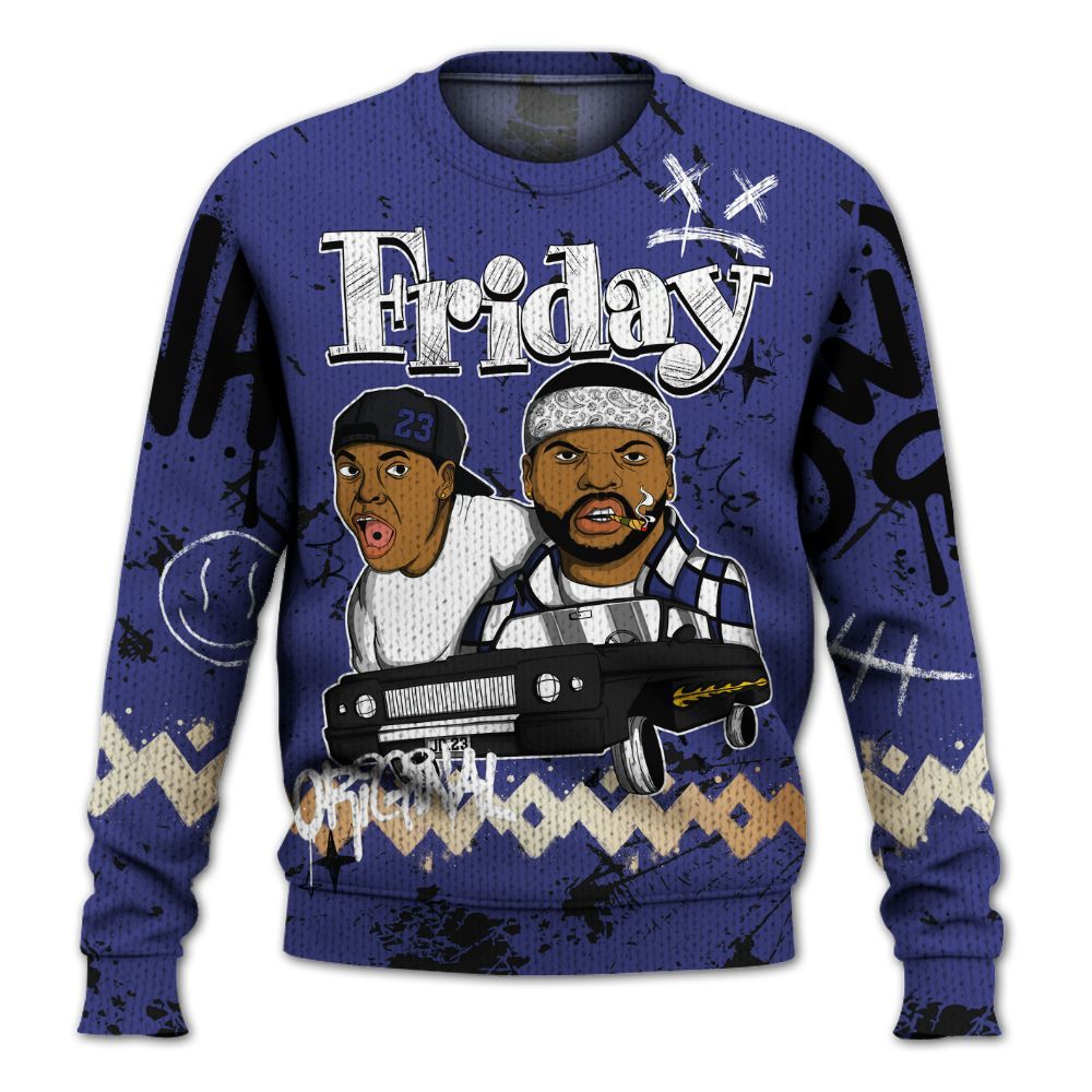Sweater To Match JM Pro Black Concord - Friday Sneaker Crayon Graphic