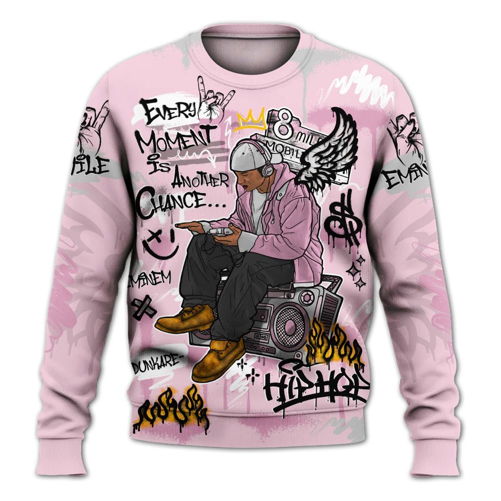 Sweatshirt To Match Orchid 4s - 8Mile Movie Graffiti All Over Print