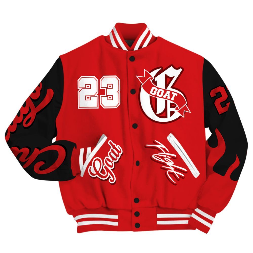 Varsity Jacket To Match Low Bred 11s - The G.O.A.T Flight Streetwear All Over Print