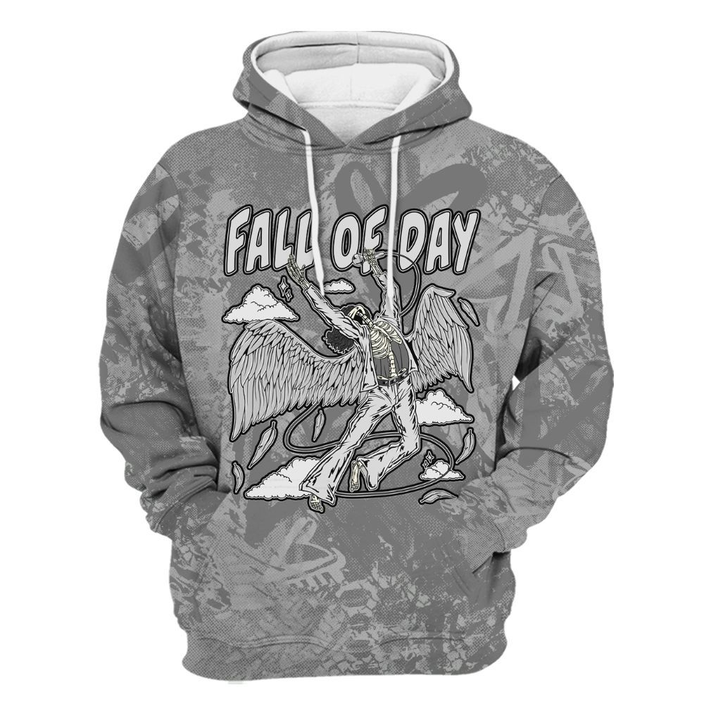 Hoodie To Match Black Wolf Grey 12s - Fall Of Days Skeleton Heart All Over Print
