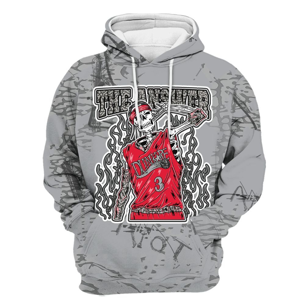Hoodie To Match Black Cement 3s - Allen Answer Skeleton Messyz All Over Print