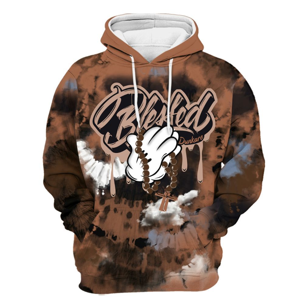 Hoodie To Match Air Foamposite Metallic Copper - God Blessed Tie Dye All Over Print