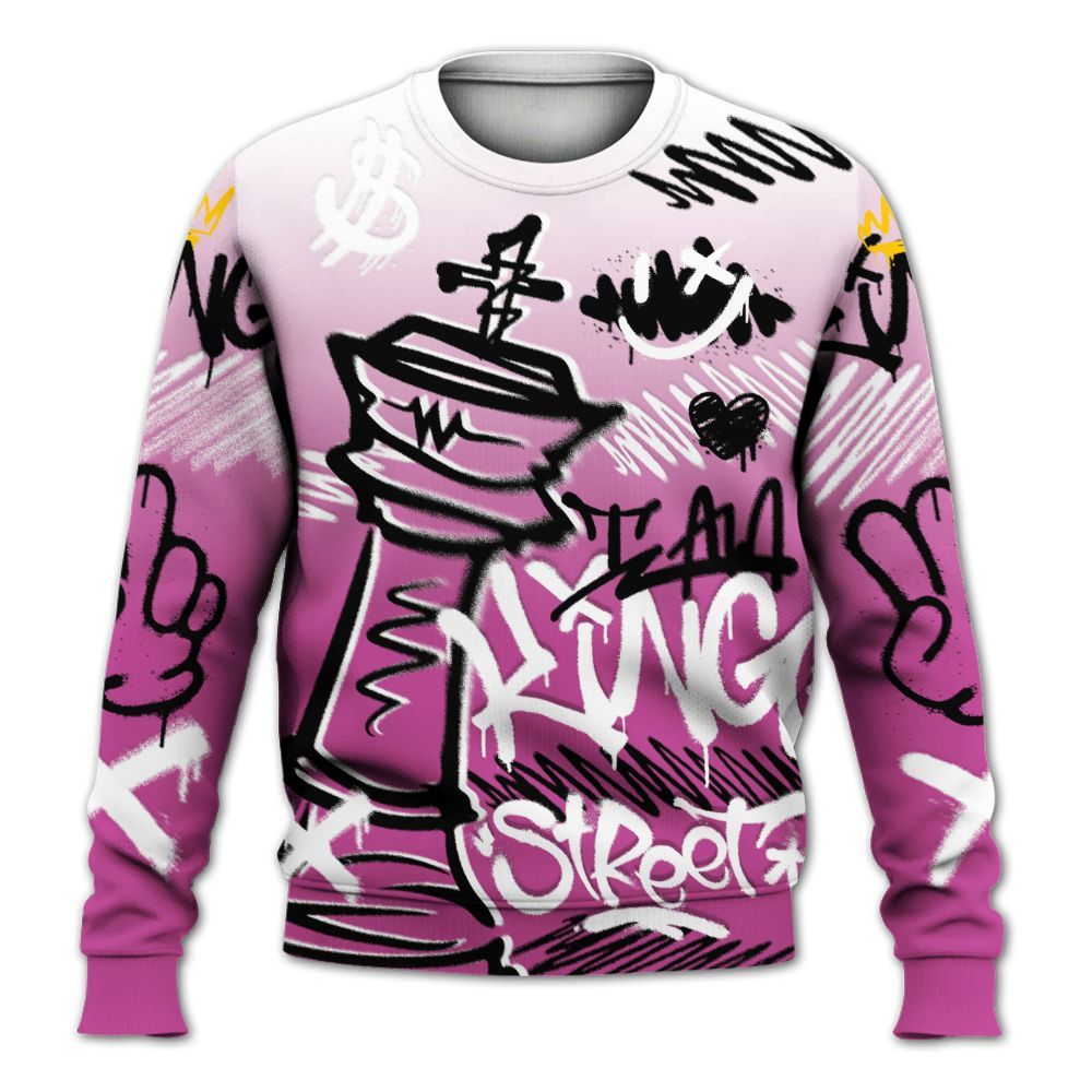 Sweatshirt To Match Dunk Low Active Fuchsia - Street King Chess Streetwear All Over Print