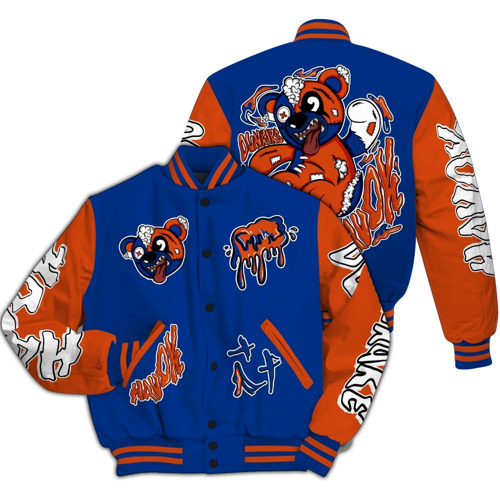 Varsity Jacket To Match Mid Knicks 1s - Havok Bear All Over Print