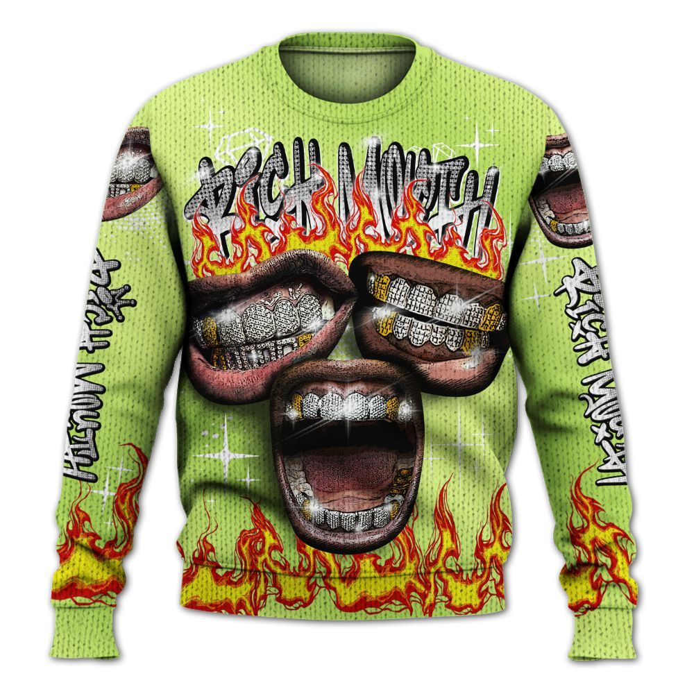 Knitted Sweater To Match Air Max SNDR Volt - Rich Mouth Fire Rap Retro 90s