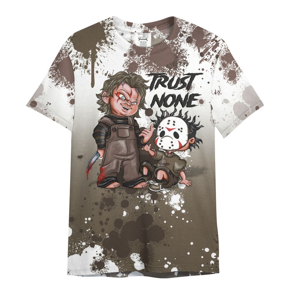 Shirt To Match AMM Dark Mocha 4s - Trust No One Scary All Over Print