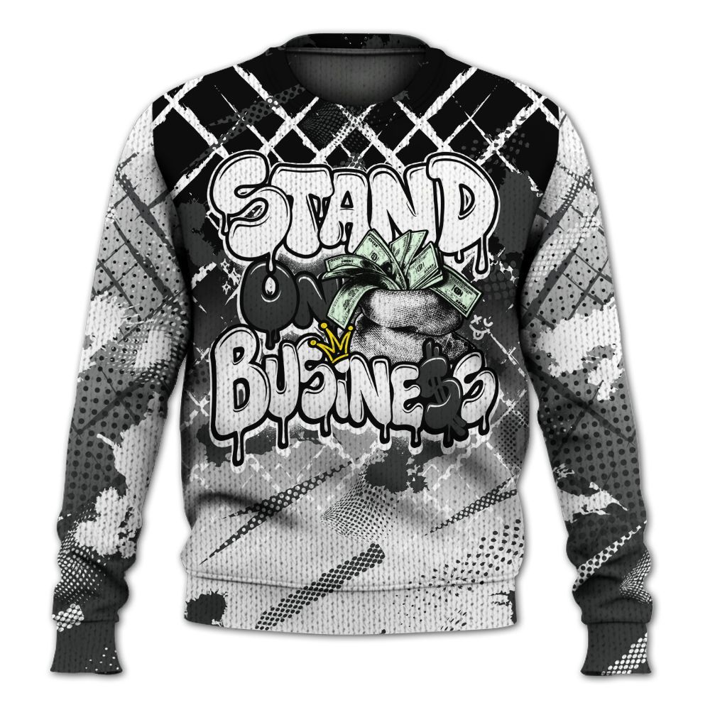 Knitted Sweater To Match White Thunder 4s - Halftone Stand Business Dripping
