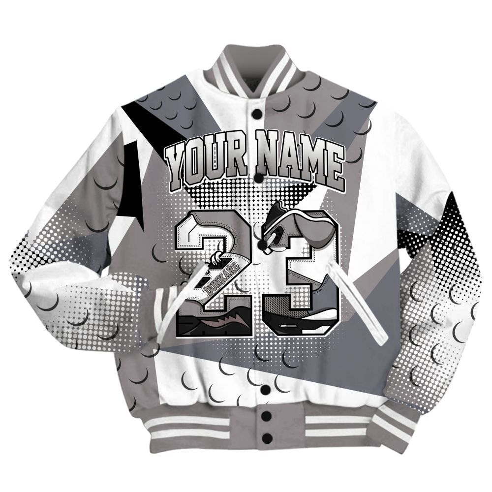 Varsity Jacket To Match Cool Grey 11s Shirt, Poly Custom Name Number 23 5s All Over Print