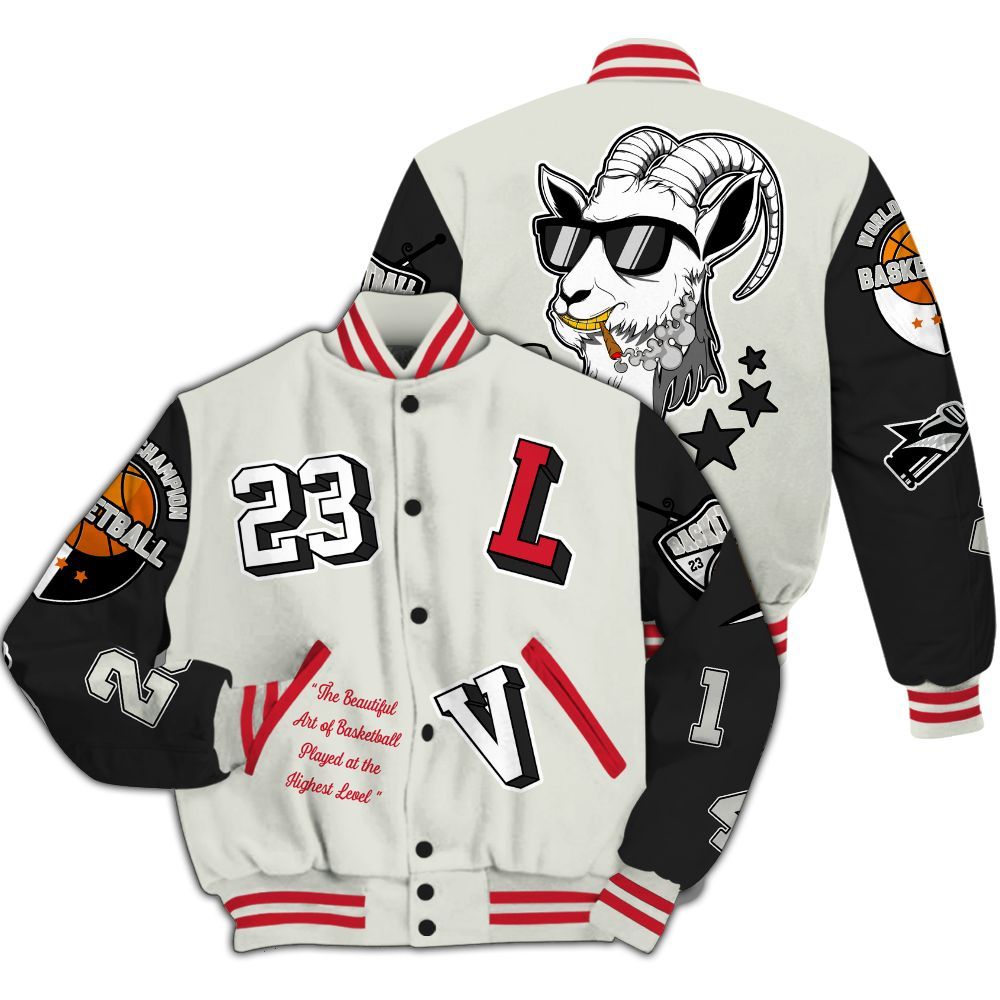 Varsity Jacket To Match Flight Club 4s - The GOAT Got Em All Over Print