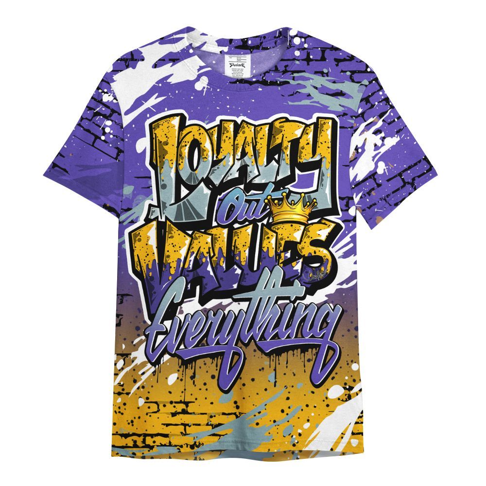 Shirt To Match Imperial Purple 4s - Values Of Loyalty Drip All Over Print