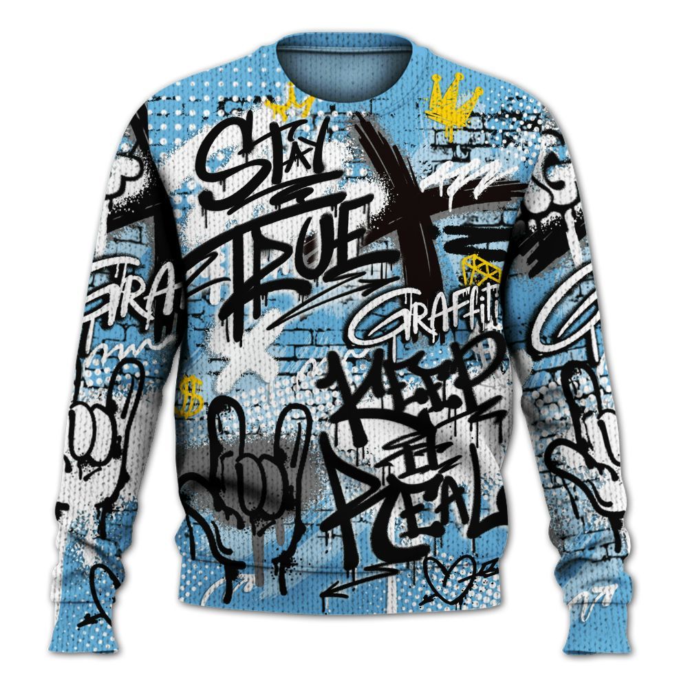 Knitted Sweater To Match Melo 12s - True It Real Graffiti Streetwear