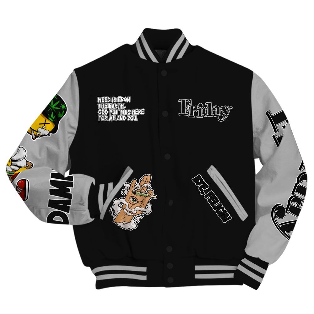 Varsity Jacket To Match NOCTA Black 2s - Friday Sneaker Stress Style All Over Print