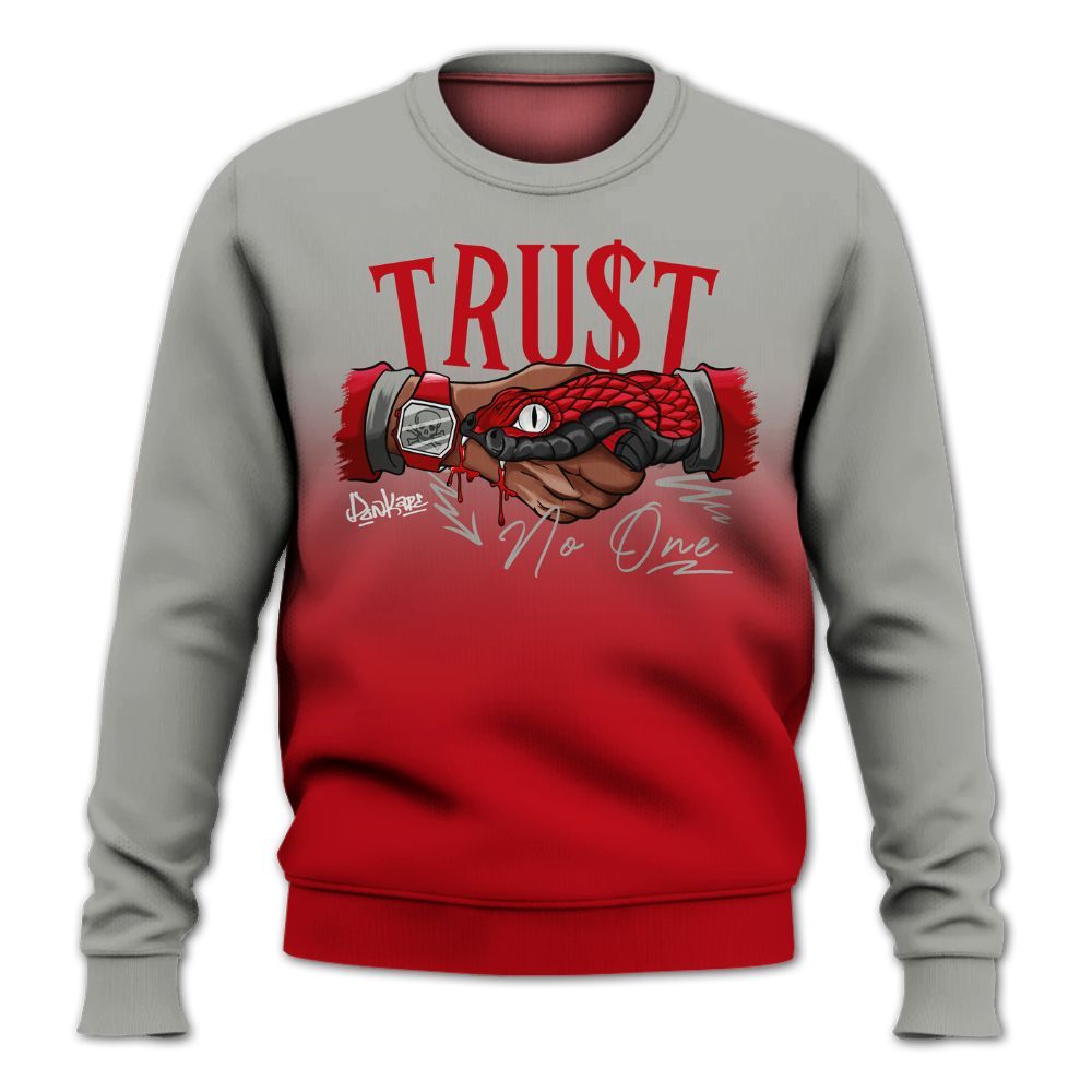 Sweatshirt To Match Air Griffey Max Gray Reds 1s - Snake Trust No One Drip All Over Print