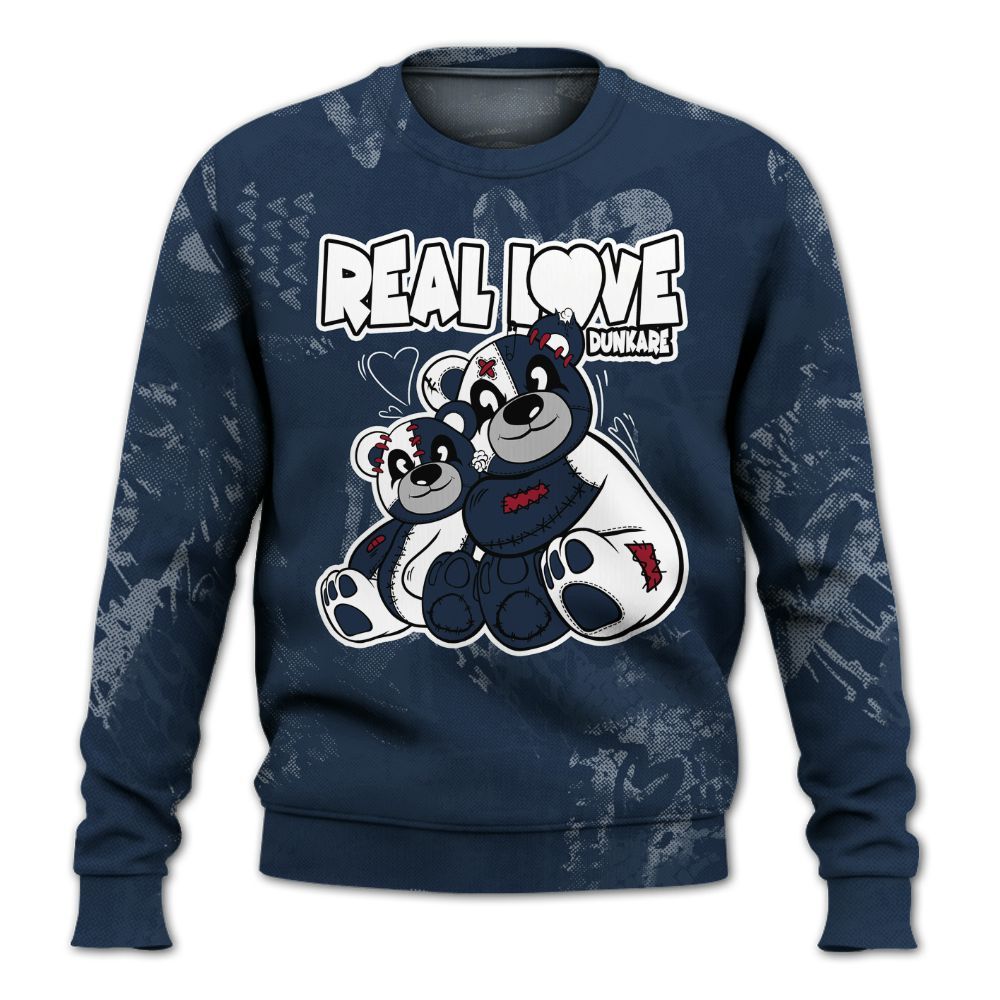 Sweatshirt To Match White Midnight Navy 6s - Sincere Fondness Bear All Over Print